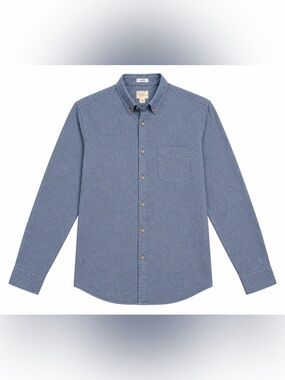 Classic Men's Flannel Button-Down Shirt - Heathered Blue